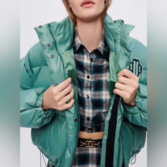 Maje Green down jacket with Clover patch - Picture 6 of 14
